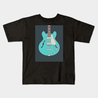 Turquoise Kasino Guitar Kids T-Shirt